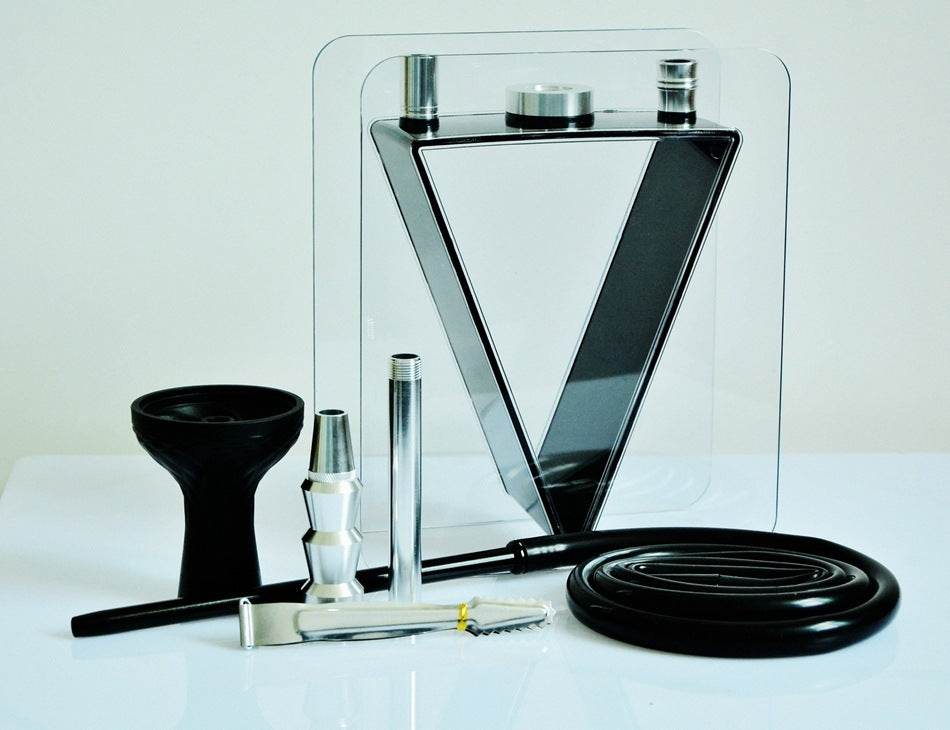 Acrylic triangle pot hookah set - Velora