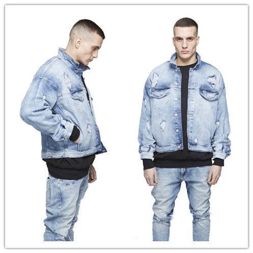 Loose Shoulder Batwing Sleeve Trendy Men's Coat - Velora