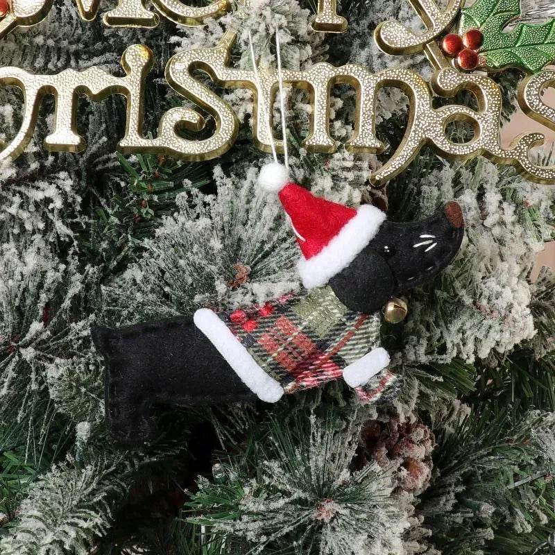 Christmas Decorations Dressing Sausage Dog Small Pendant - Velora