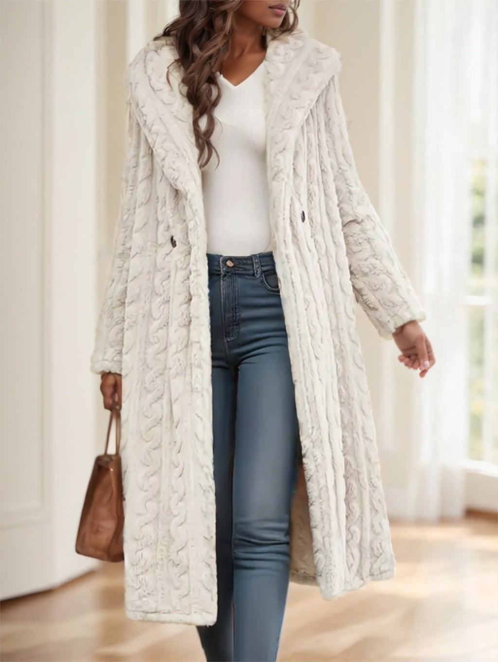 Elegant Black Long Coat For Women Velora