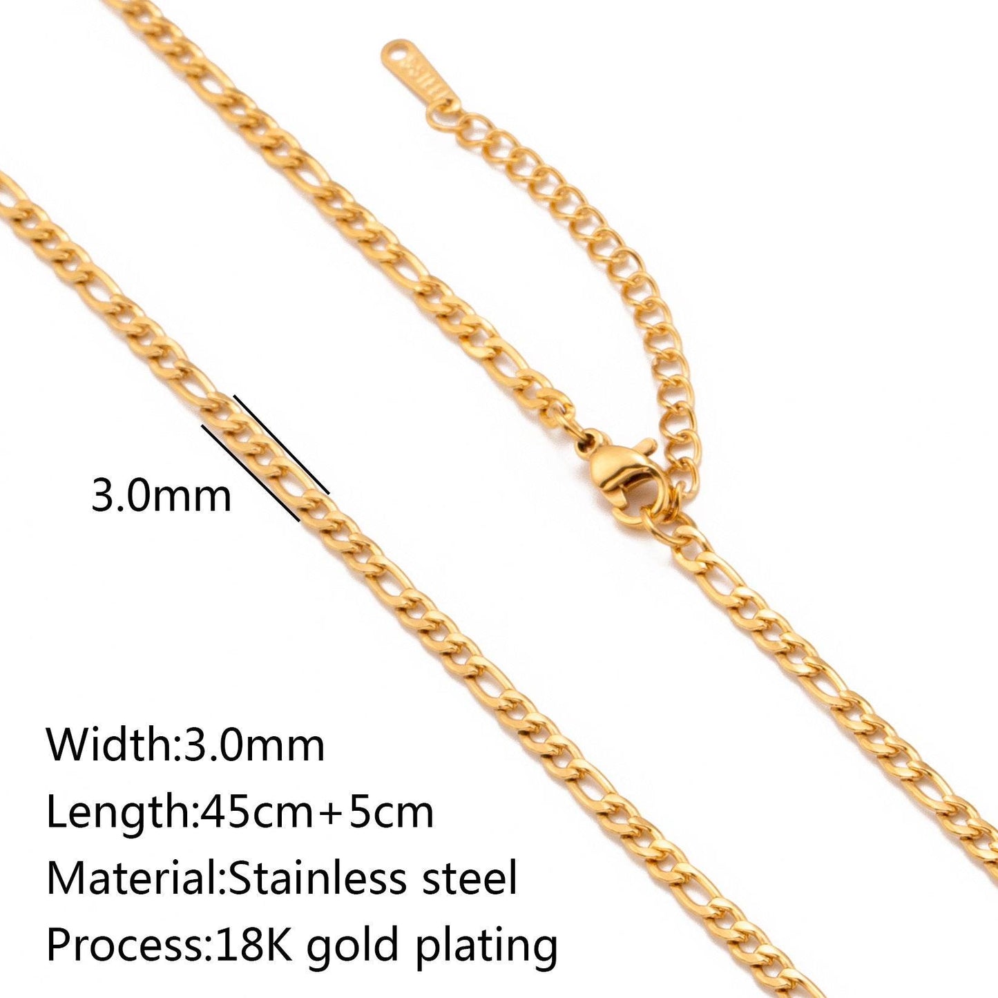 Stainless Steel Vacuum Vapor Plating 18K Gold Color Protection Lip Chain Necklace - Velora