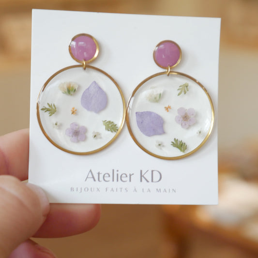 Boucles d'oreilles trio de fleurs - Léa - 35mm - Velora