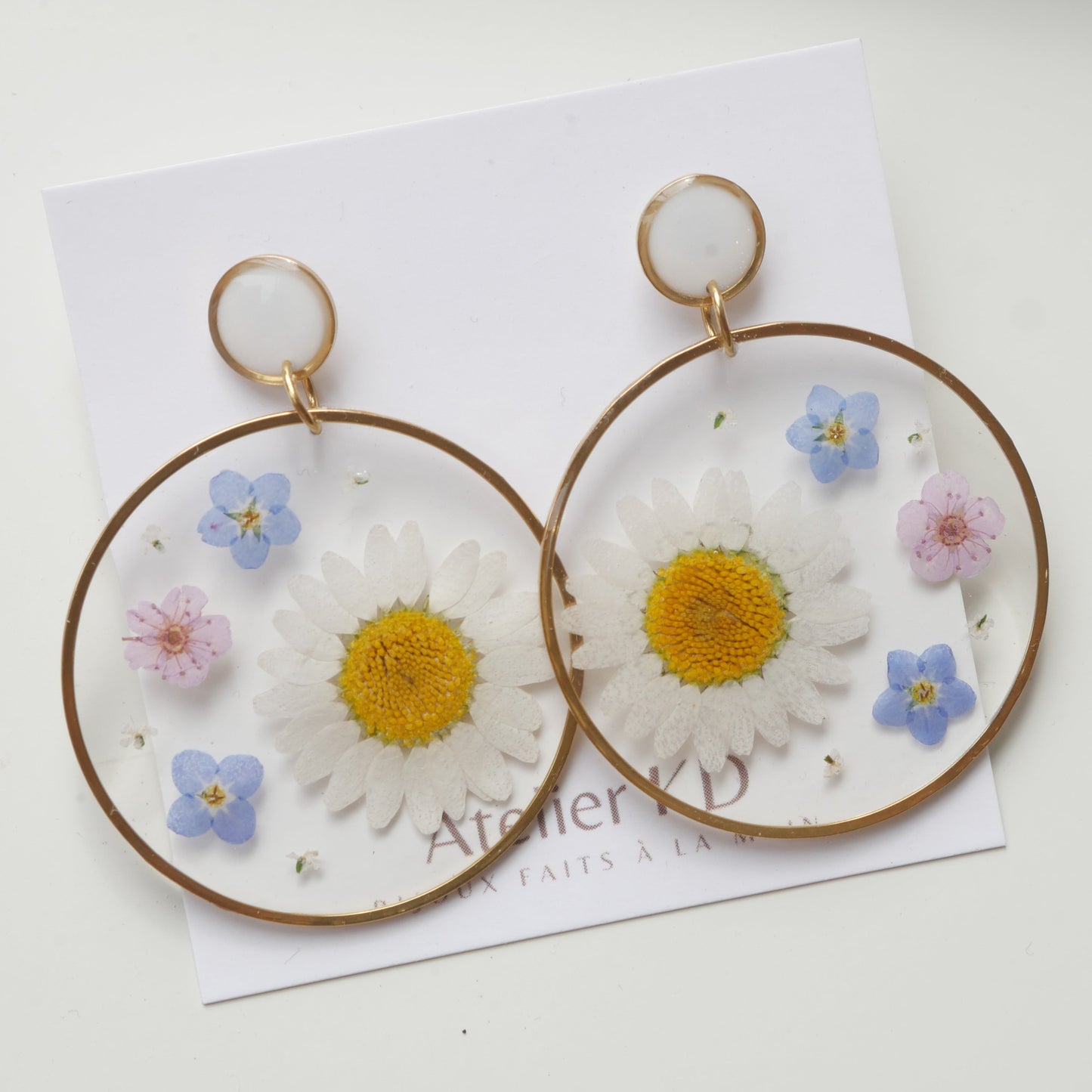 Boucles d'oreilles duo bleu - rond (XXL) - Velora