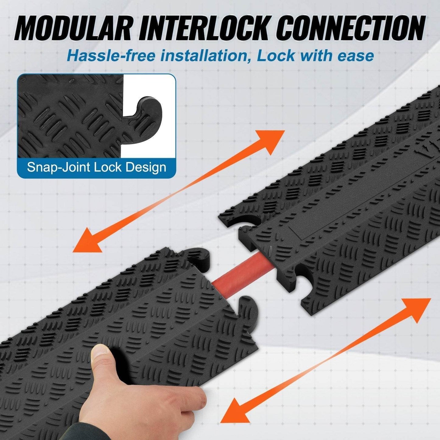 39 In Speed Bump 2000 Lbs Cable Hose Protector Ramp Drop Over Cord Cover - Velora