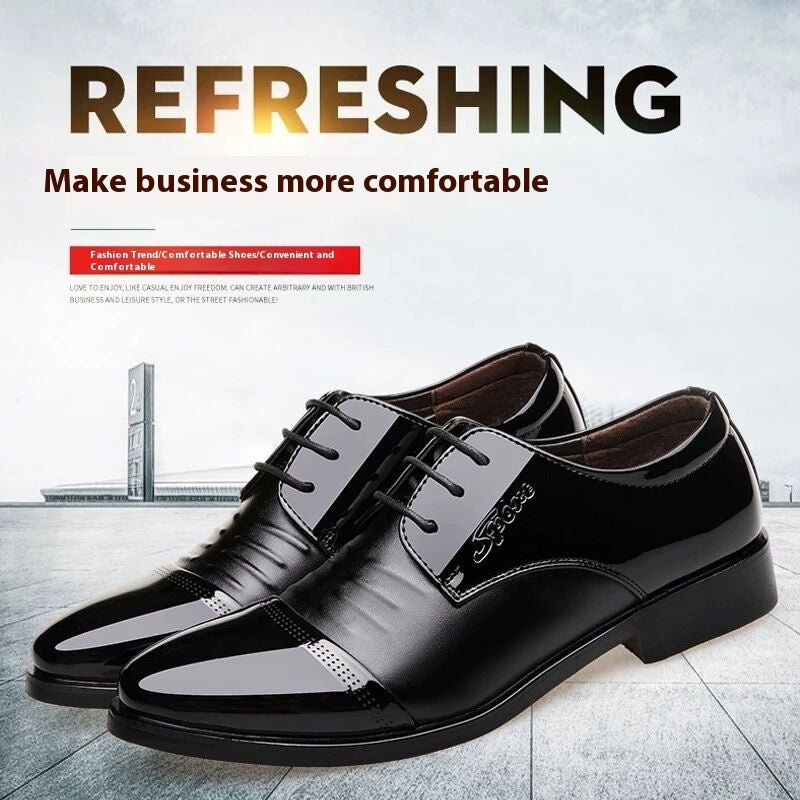 Men's Autumn Height Increasing Casual Black Groom Wedding Shoes - Velora