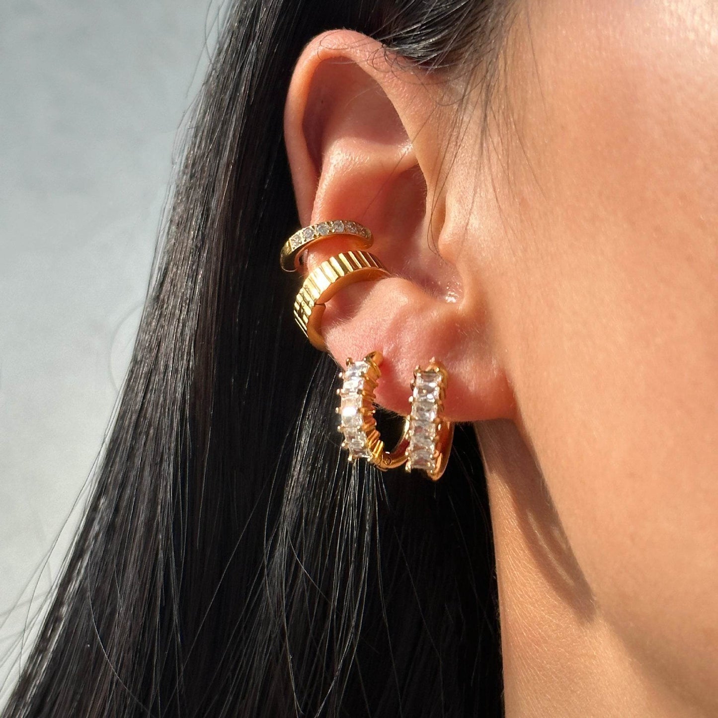 Fashionable INS Retro Titanium Steel Minimalist Small Zircon Earrings Ear Accessories For Her - Velora