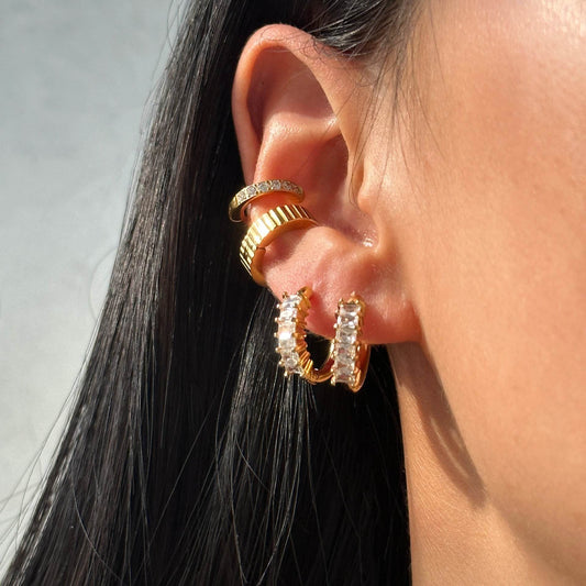 Fashionable INS Retro Titanium Steel Minimalist Small Zircon Earrings Ear Accessories For Her - Velora