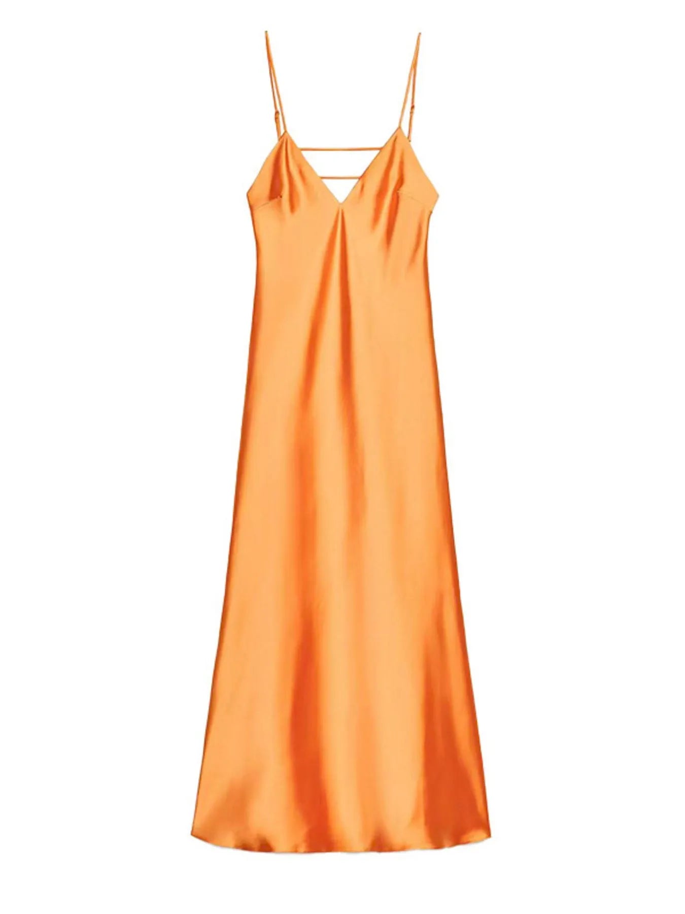 Satin V-Neck Cami Dress - Velora