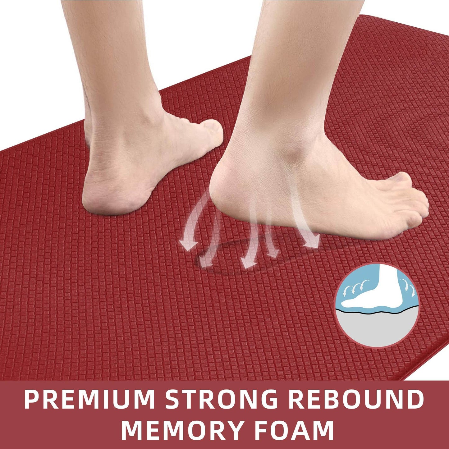 Kitchen Floor Mat Two-piece Set Of Non-slip, Waterproof Rug And Easy To Scrub For Home, Kitchen - Velora