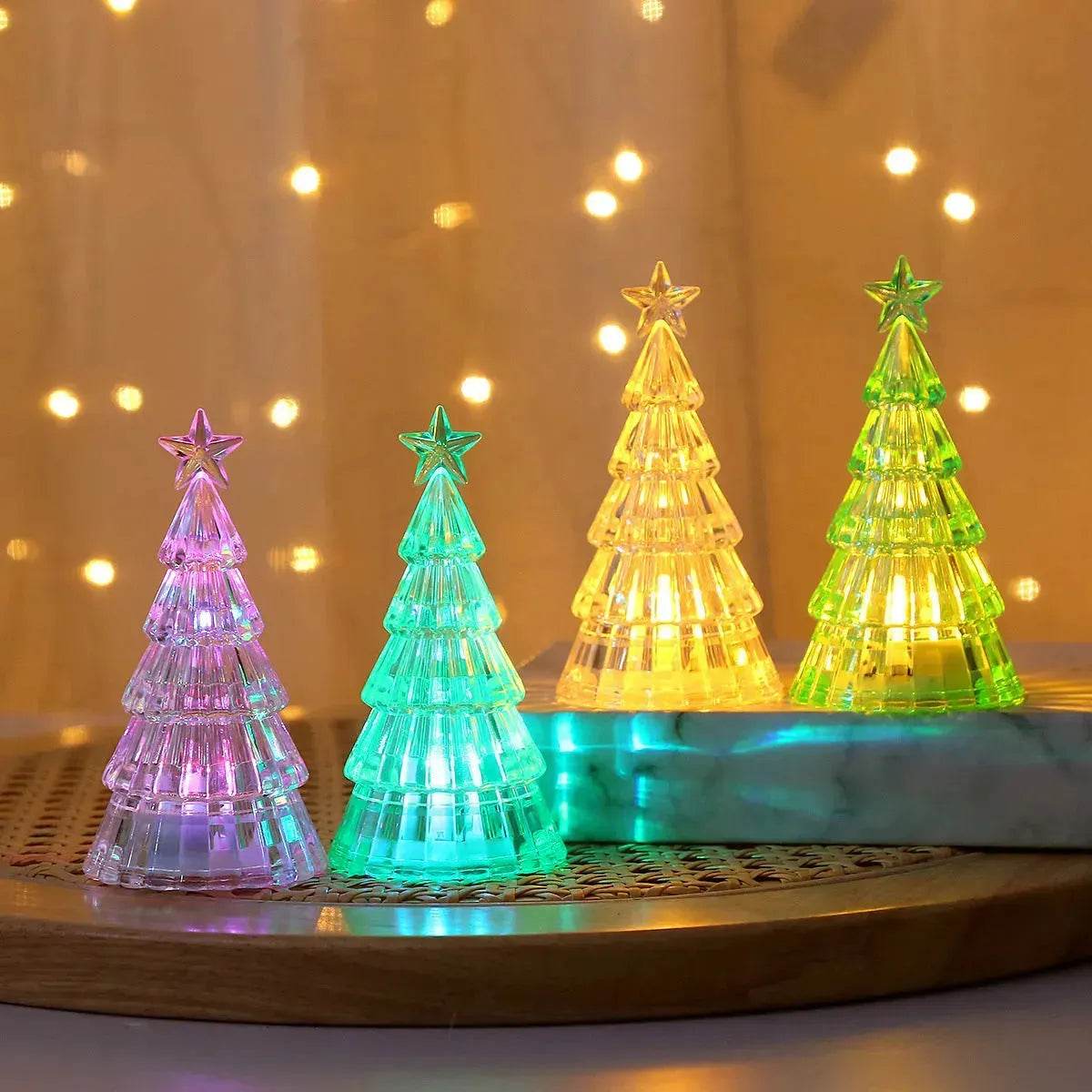 Christmas Lawn Decoration Light-emitting Christmas Tree Crystal Small Night Lamp - Velora