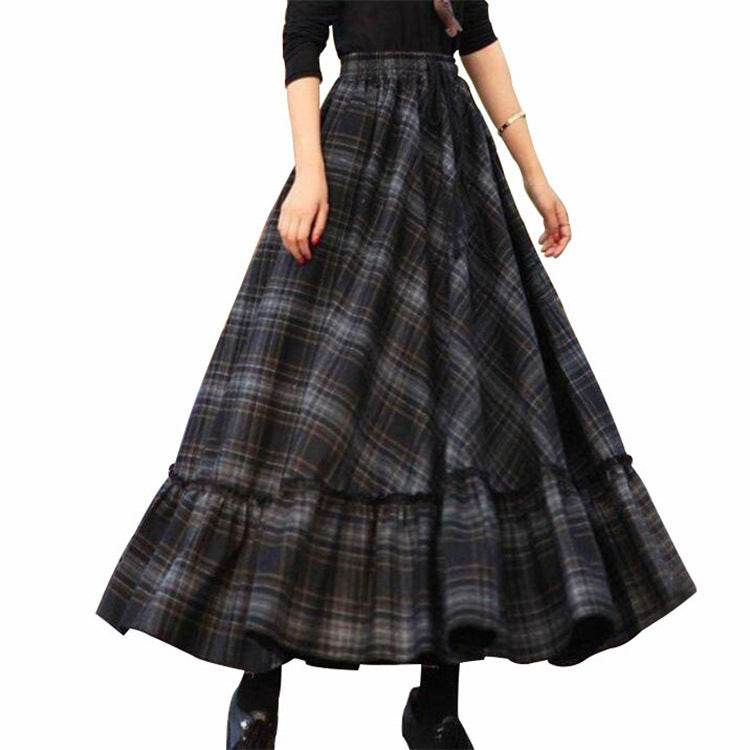 Sweet Plaid Midi Maxi Skirt For Women - Velora