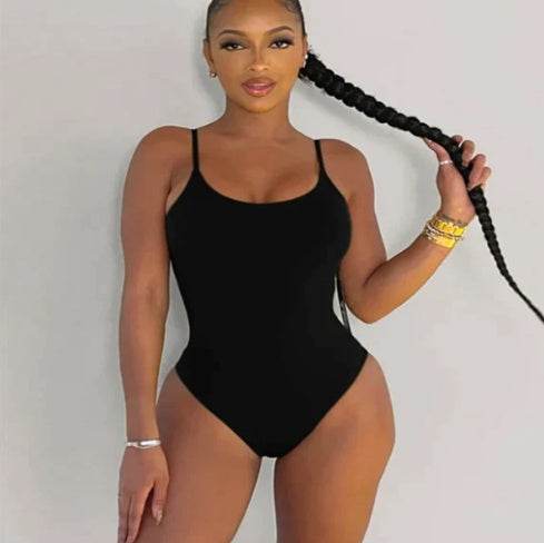 Summer Bikini Backless String Large Size Sexy Solid Color Triangle One-piece Swimsuit Womens Clothing - Velora
