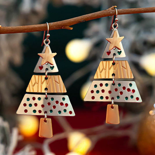 Christmas Tree Necklace And Earrings Fashion Pendant Necklace Suit Xmas Tree Earrings And Necklace New Year Jewelry - Velora