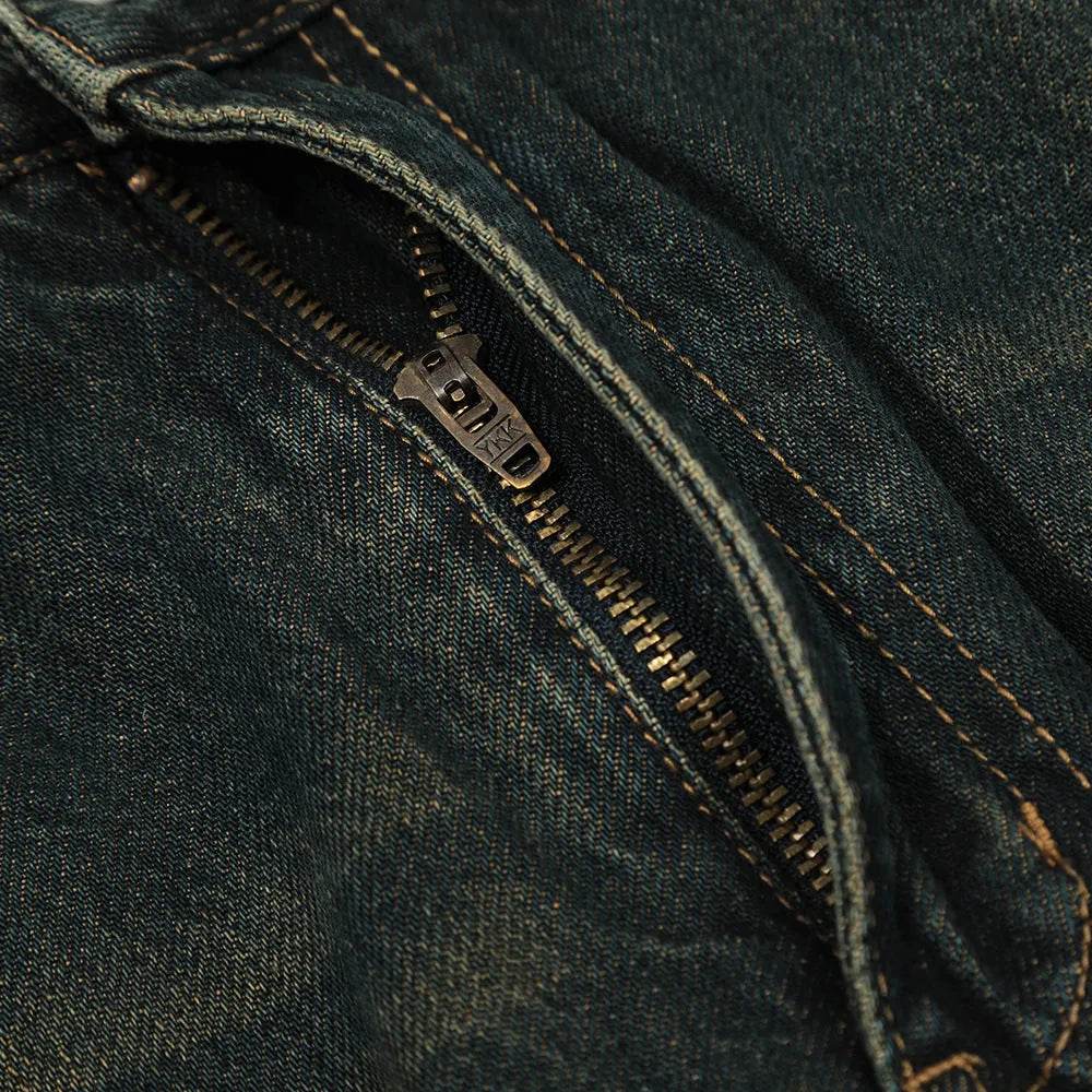 Washed Yellow Denim Bootcut Jeans Pants Men - Velora