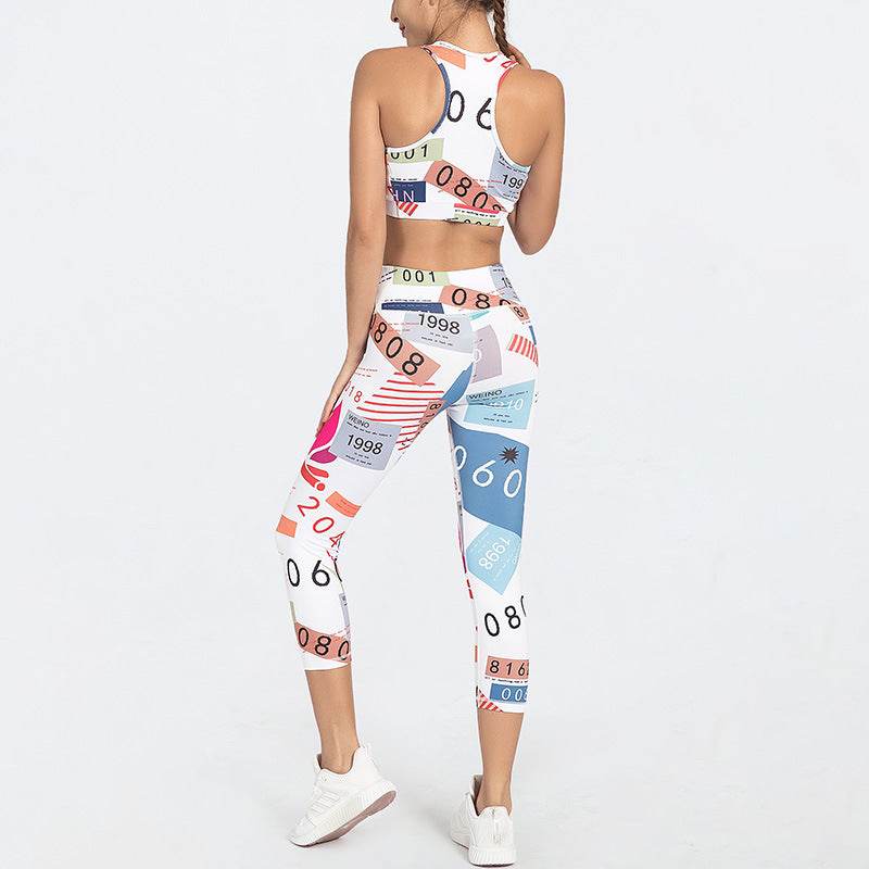 2pcs Women's Printed fitness Gym Workout Outfit set - Velora