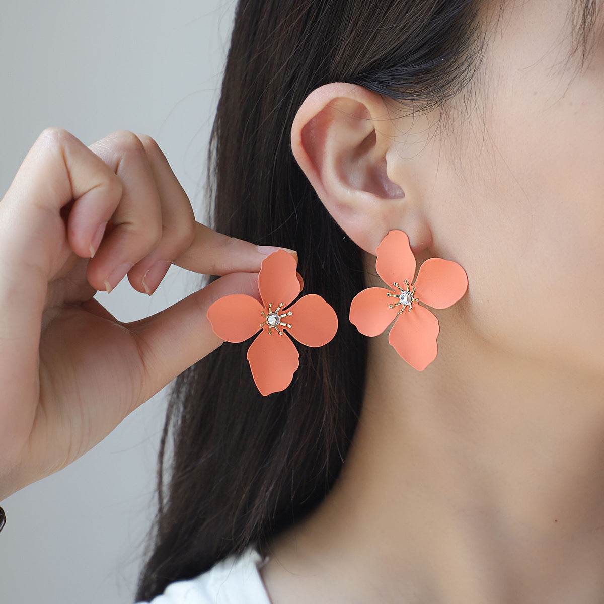 Colorful Flower Stud Earrings European And American Summer High Sense - Velora
