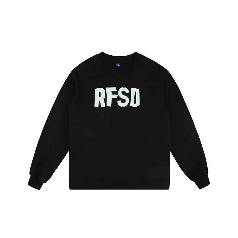 Fleece-lined Loose Street Drop-shoulder Printed Round Neck Sweatshirt Unisex - Velora