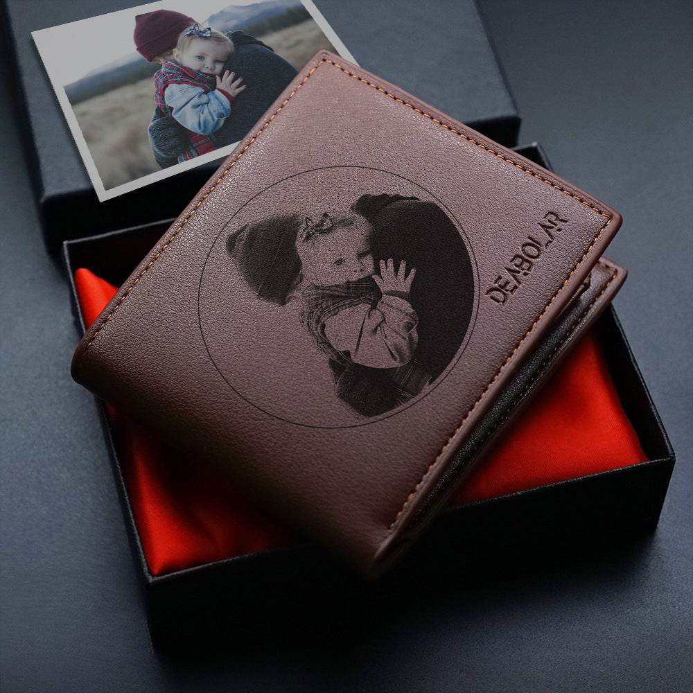 Custom Men's leather Wallet Zipper Valentine's Day gift Personalized Men's Wallet - Velora