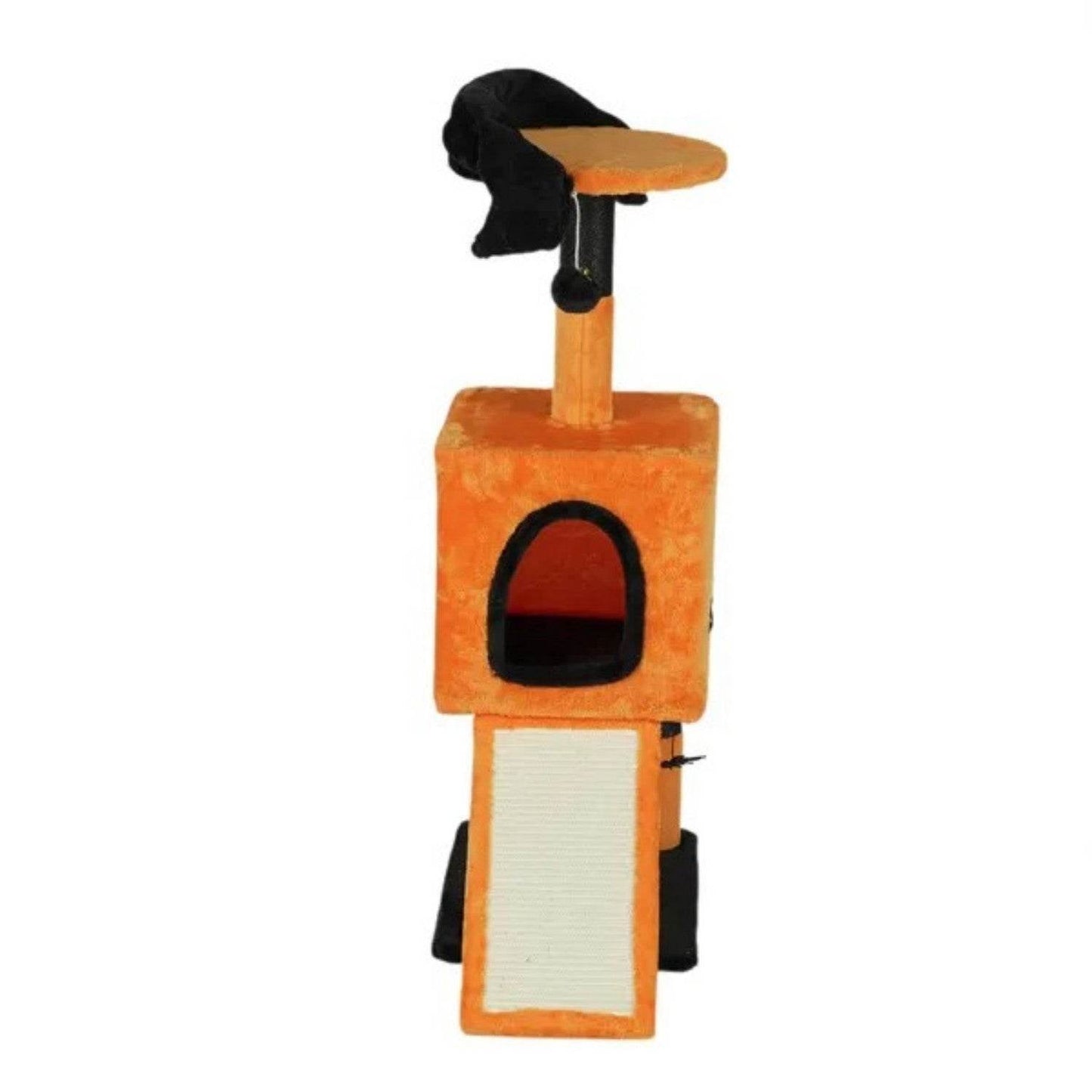 39.4 Halloween Cat Tree, Cat Tower Cat Tree For Indoor Cats With Spacious Cat Condo, Sisal Scratching Posts, Hanging Toys, Orange Black - Velora