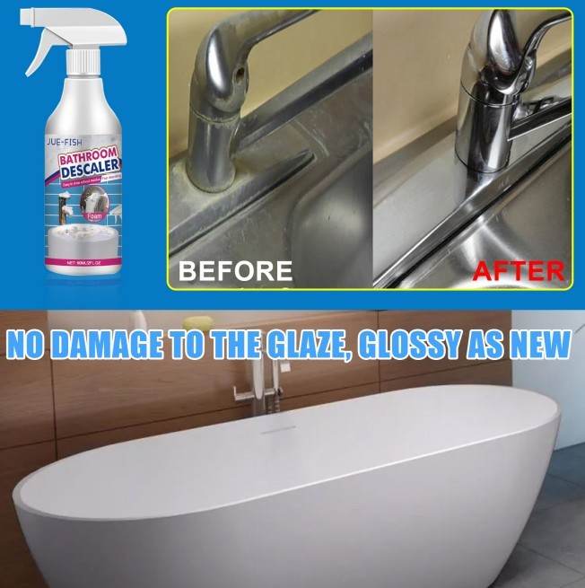 Stainless Steel Cleaner For Bathroom Washbasins, Stain Removal Cleaner For Shower Room Glass Scale, Bathtub Cleaner - Velora