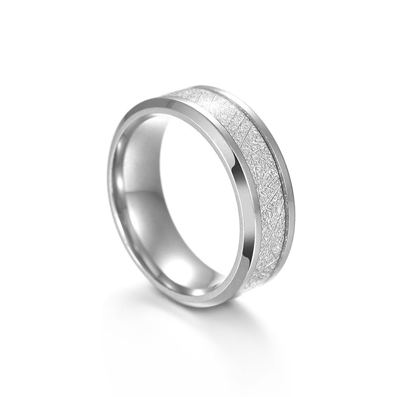 Ice Silk Foil Men's Titanium Steel Fog Ring