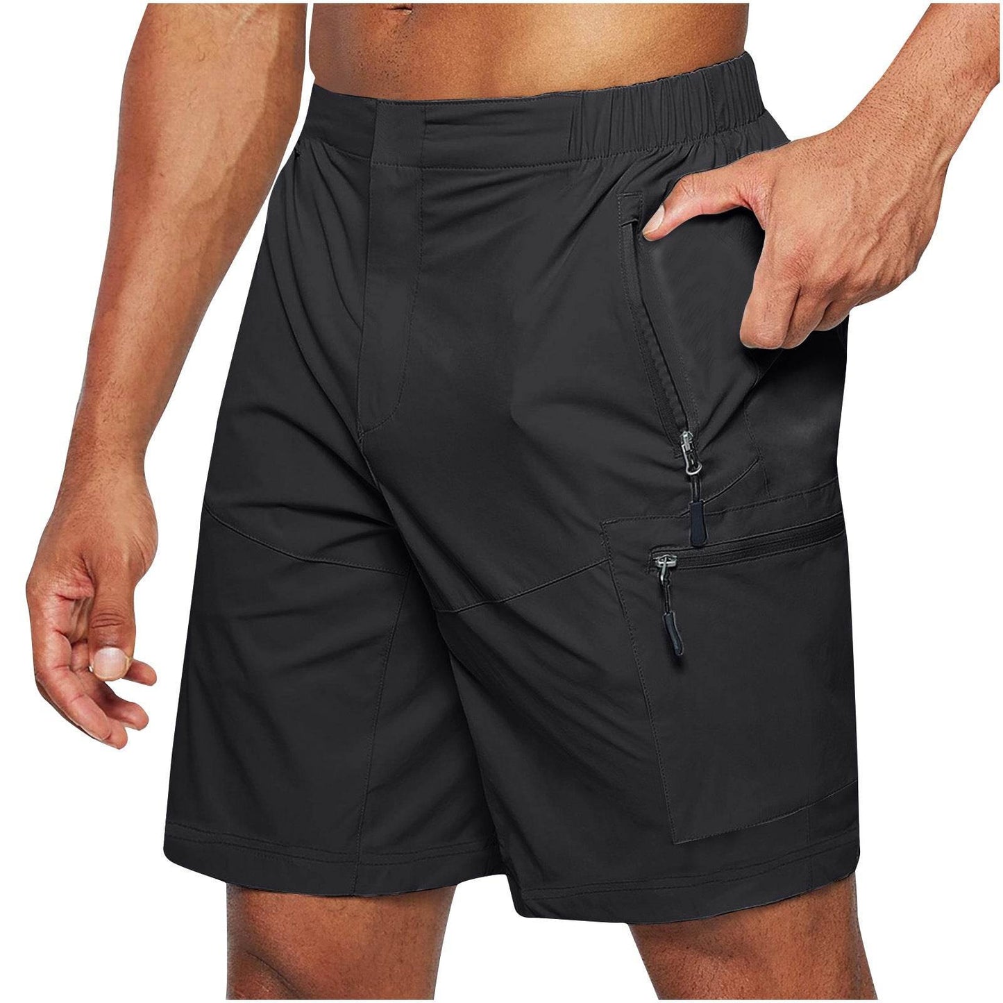 Men'S Casual Elastic Waist Strap Summer Shorts Casual Fit Fashion Outdoor Long Shorts For Men Knee-Length Straight Leg Pants Shorts - Velora