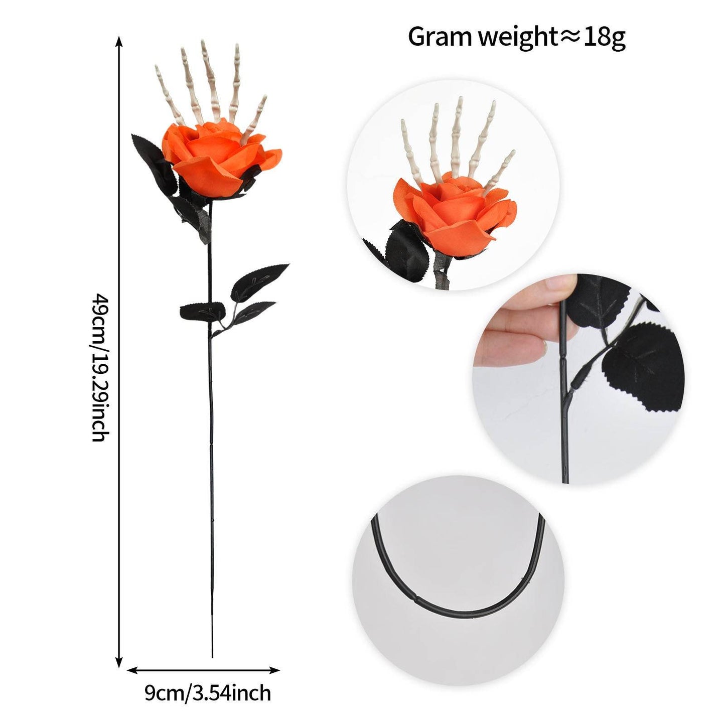 Halloween Skull Hand Rose Horror Decoration Ornaments - Velora