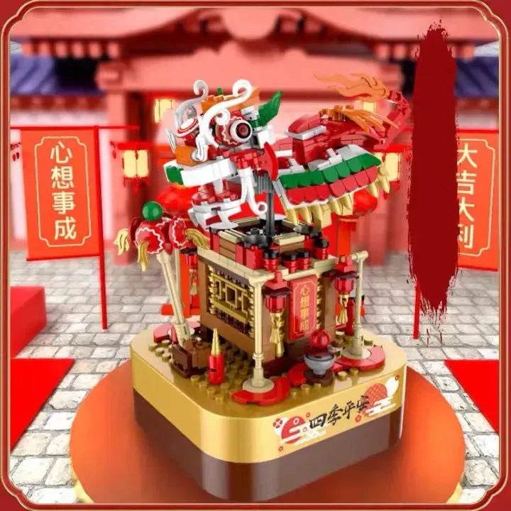 DIY Building Blocks Music Box Christmas Tree Model Desktop Decoration Ornaments Gift Box For Woman Kids Present New Year Gifts - Velora