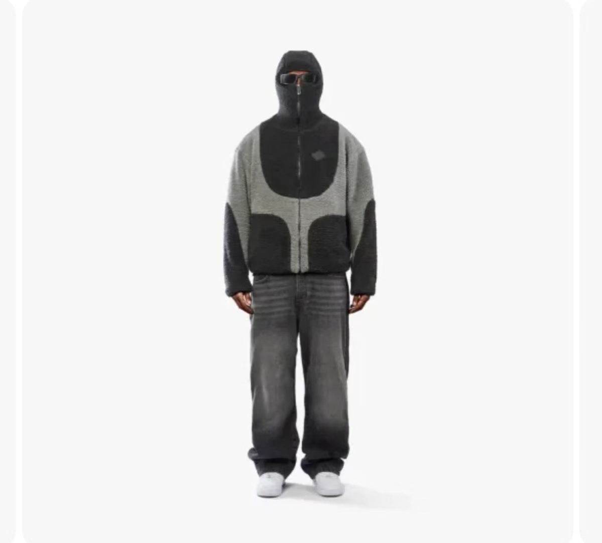 Men's Fashion Lamb Wool Hooded Zipper Coat Sweatshirt Patchwork Line Design Male Tops Casual - Velora