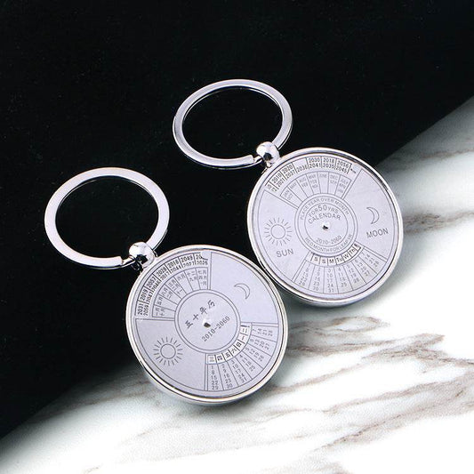 Men's And Women's Fashion Simple Perpetual Calendar Keychain - Velora