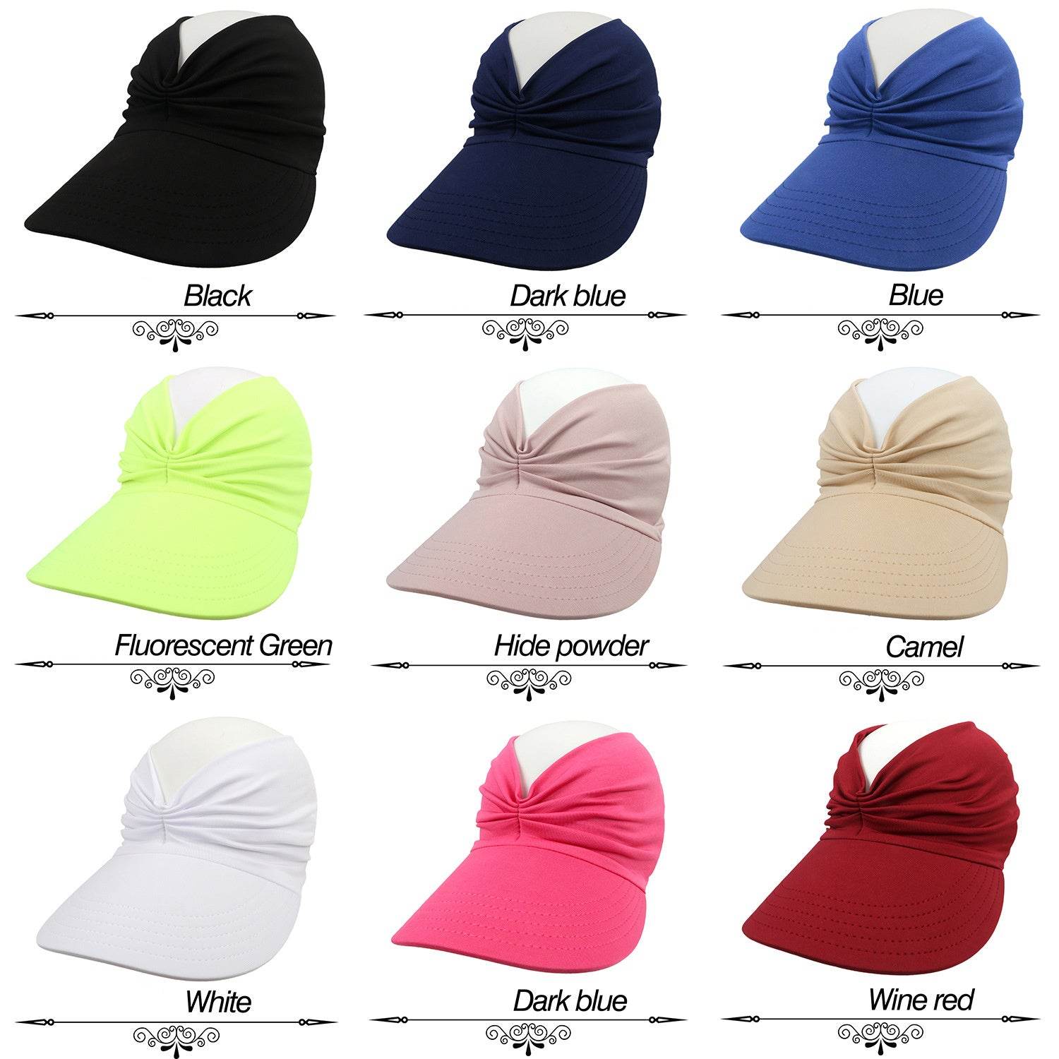 Summer Beach Visor Sun Hat for women Cross-border Spring Open Top UV protection Visor Hat - Velora