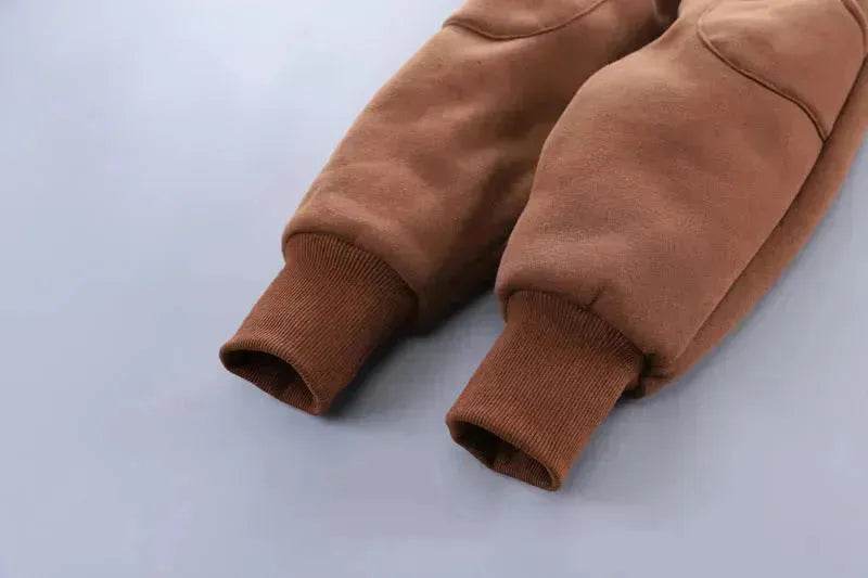 Boys' Suit Autumn Fashionable Fleece-lined Three-piece Set Baby Winter Fashionable Clothing - Velora