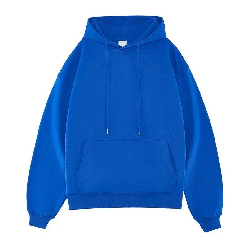 Plain Color American Retro Hoodie Pullover Sweatshirt Men - Velora