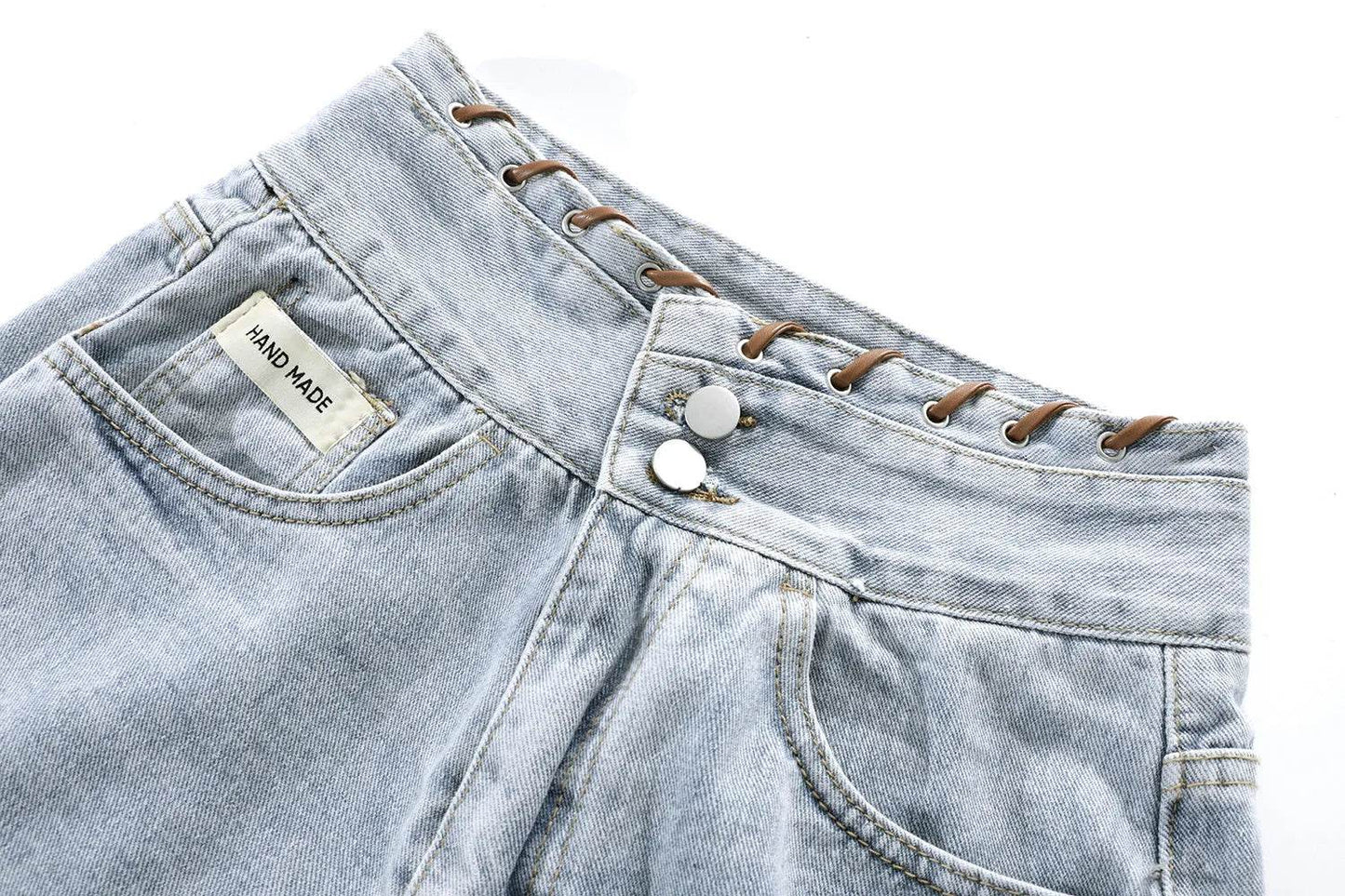 High Waisted Wide Leg Denim Shorts For Women - Velora