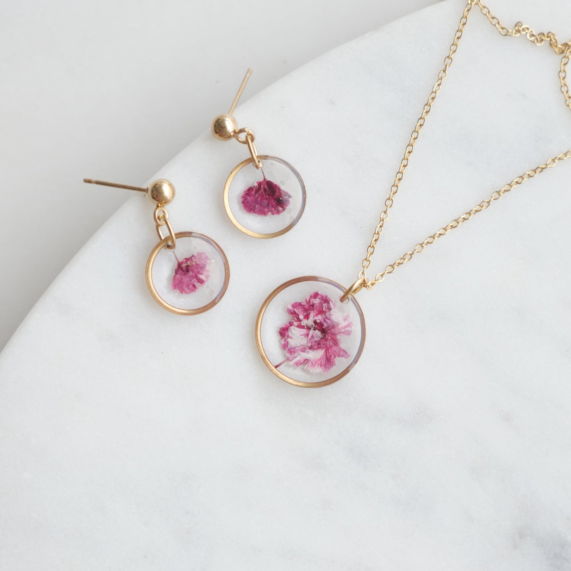 Parure Gigi fushia - rond - Velora