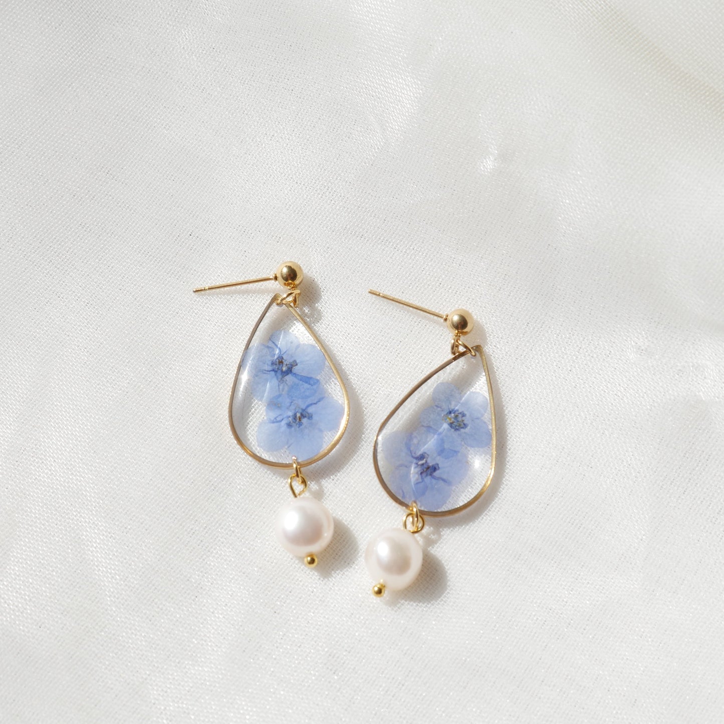 Boucles d'oreilles Perla myosotis - goute - Velora