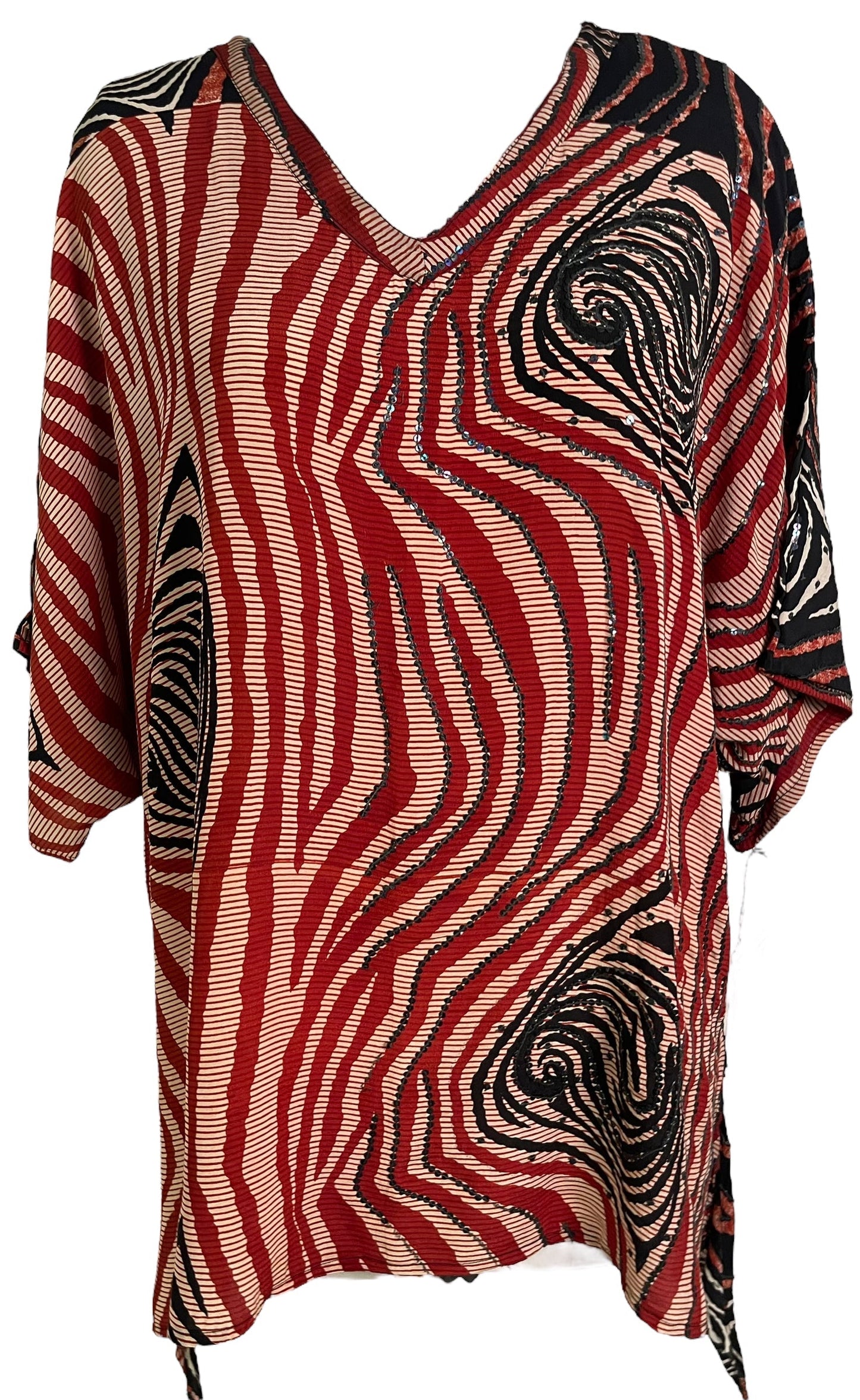 PRC6467 Avatar Pure Silk Long Tunic with Side Ties - Velora