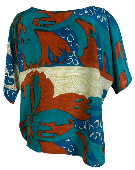 PRC6501 Avatar Pure Silk Side Slit Top - Velora