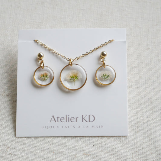 Parure gigi blanc - rond (petit) - Velora