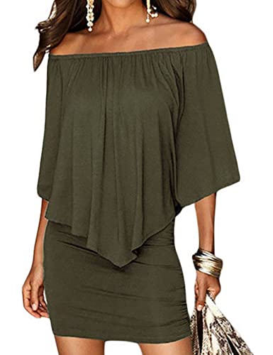 ADEWEL Women's Sexy Off Shoulder Multiple Dress Layered Party Cocktail Mini Dresses - Velora Luxury Fashion