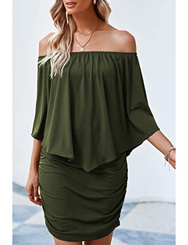 ADEWEL Women's Sexy Off Shoulder Multiple Dress Layered Party Cocktail Mini Dresses - Velora Luxury Fashion