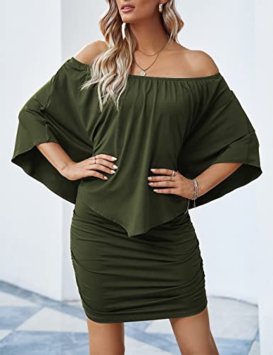 ADEWEL Women's Sexy Off Shoulder Multiple Dress Layered Party Cocktail Mini Dresses - Velora Luxury Fashion