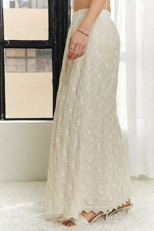 ADORA Elastic Waist Applique Maxi Skirt - Velora Luxury Fashion