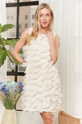 ADORA Sleeveless Shift 3D Petal Dress - Velora Luxury Fashion