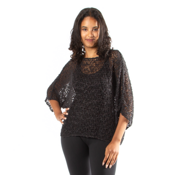 Popcorn Knit Top - Charcoal