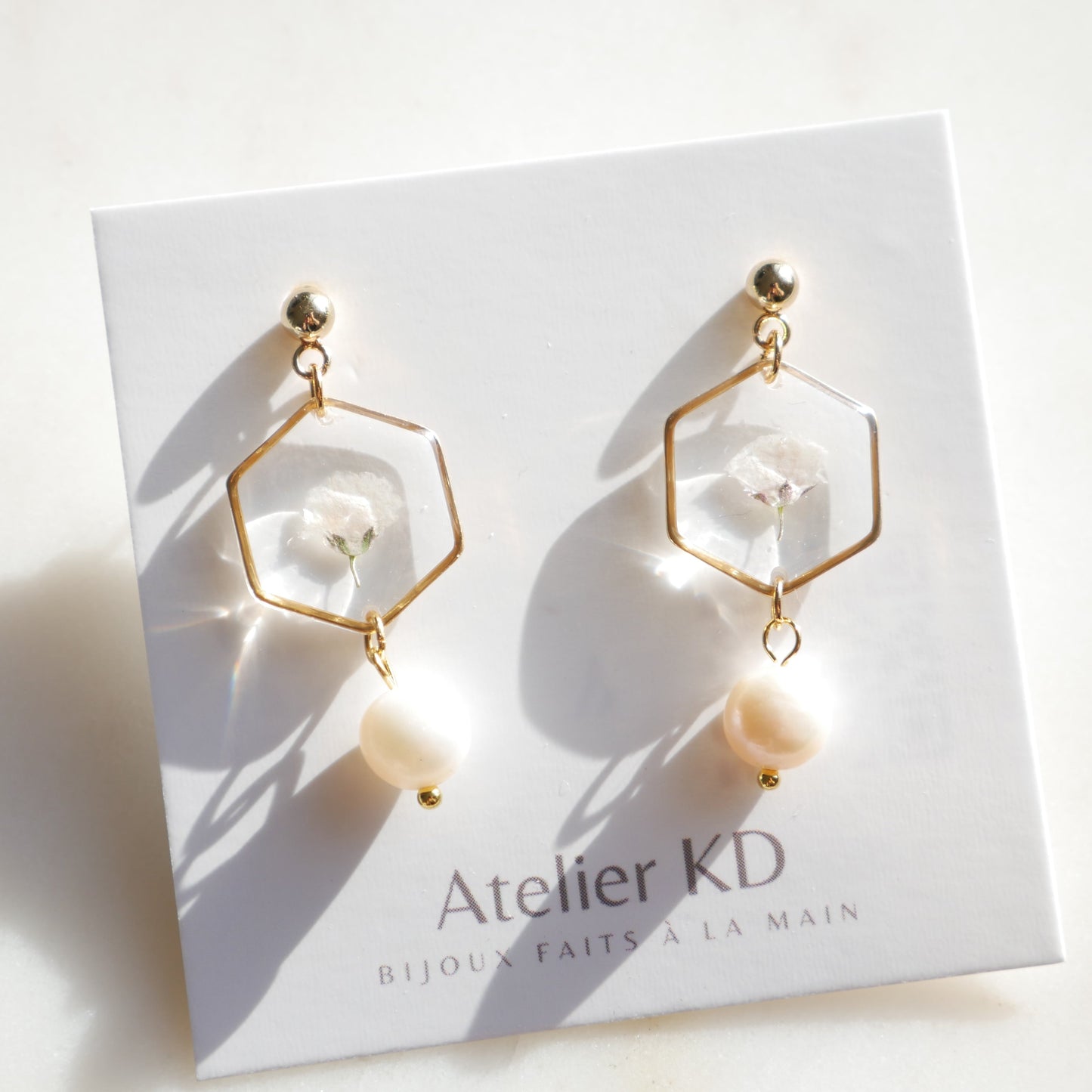 Boucles d'oreilles Perla - hexa (moyen) - Velora