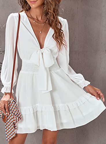 AILUNSNIKA Women's Knotted Tiered Mini Dress - Velora Luxury Fashion