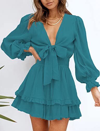 AILUNSNIKA Women's Knotted Tiered Mini Dress - Velora Luxury Fashion