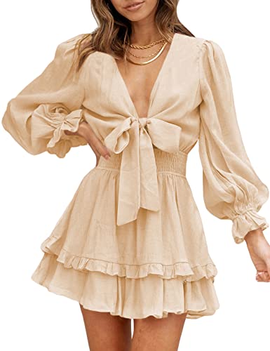 AILUNSNIKA Women's Knotted Tiered Mini Dress - Velora Luxury Fashion