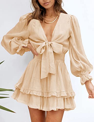 AILUNSNIKA Women's Knotted Tiered Mini Dress - Velora Luxury Fashion